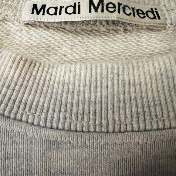 MARDI MERCREDI WOMEN’S GRAY SWEATSHIRT MARDI 23 FLOWERS SIZE L - Picture 3 of 8